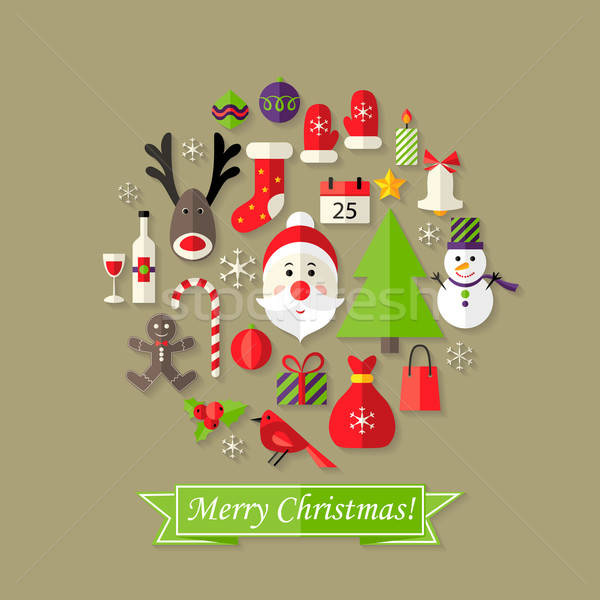 Zdjęcia stock: Christmas · piłka · Święty · mikołaj · ilustracja · wesoły