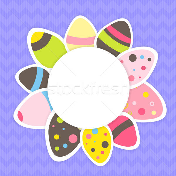 Stock photo: Eastern eggs pattern on a purple