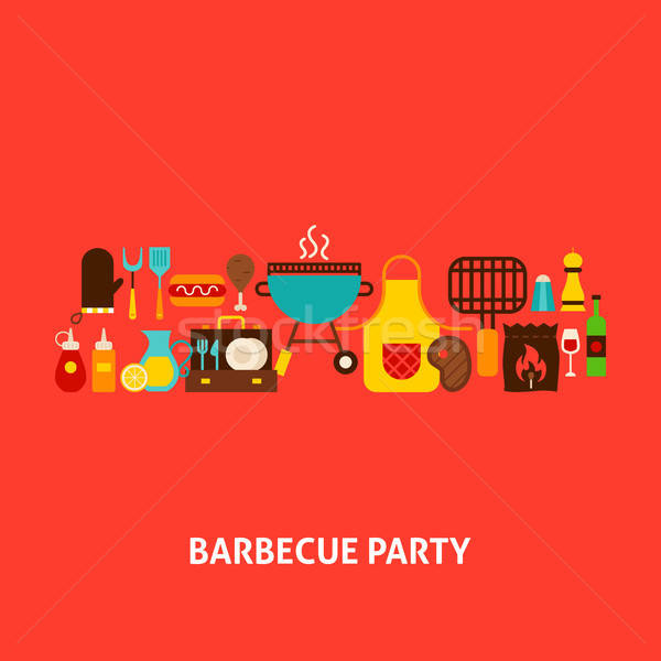 Barbecue Party Greeting Card Stock photo © Anna_leni