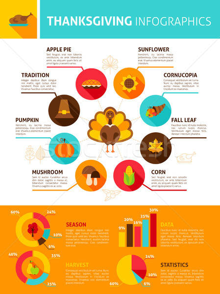 Stok fotoğraf: Şükran · Günü · gün · infographics · sonbahar · tatil · gıda