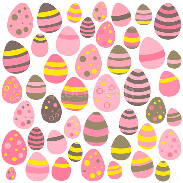 Citromsárga barna rózsaszín húsvéti tojások végtelenített textúra Stock fotó © Anna_leni
