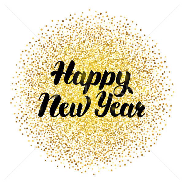 Happy New Year Lettering with Gold Stock photo © Anna_leni