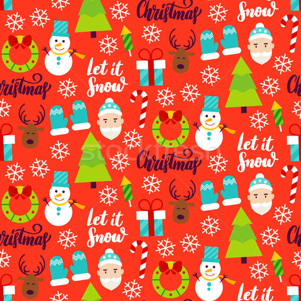 Merry Christmas Seamless Pattern Stock photo © Anna_leni