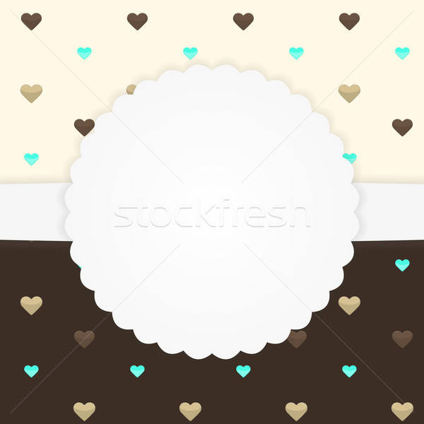 Brown and yellow card template with hearts Stock photo © Anna_leni