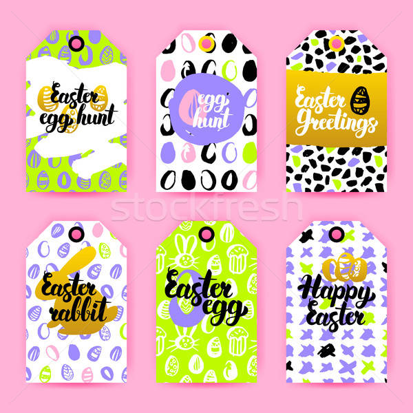 Stock photo: Easter Trendy Gift Labels