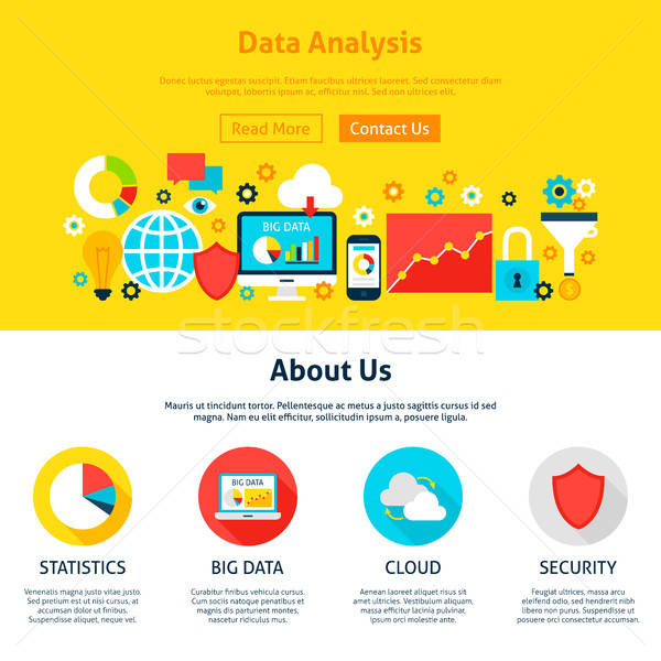 Daten Analyse Web-Design Stil Website Banner Stock foto © Anna_leni