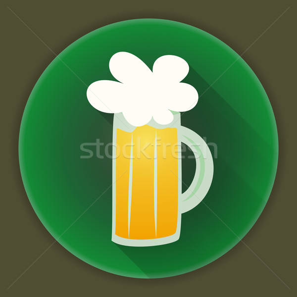 Stock photo: St Patrick Day beer glass mug icon