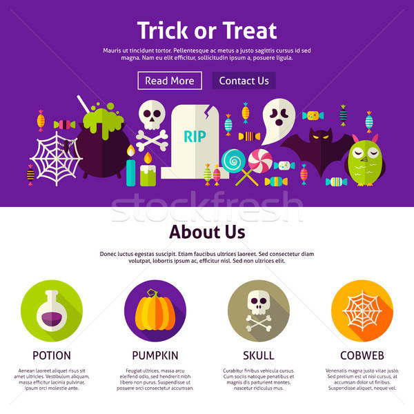Trick or Treat Web Design Template Stock photo © Anna_leni
