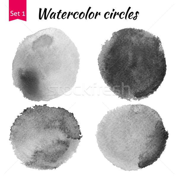 Grey Watercolor Circles Set Stock photo © Anna_leni