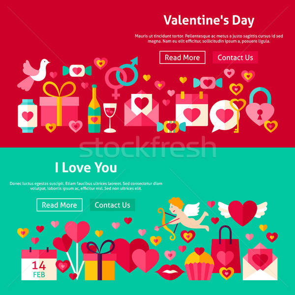 Boldog Valentin nap nap weboldal bannerek háló Stock fotó © Anna_leni