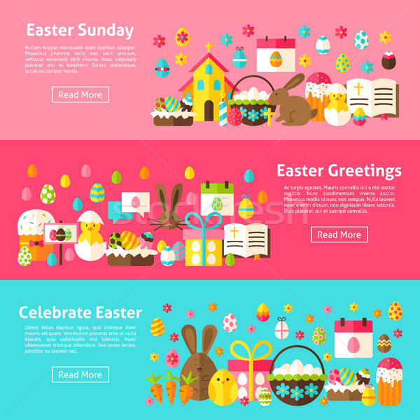 Easter Greetings Web Horizontal Banners Stock photo © Anna_leni