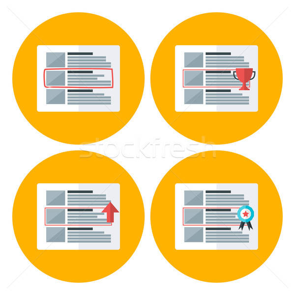 Advert flat circle icons set Stock photo © Anna_leni