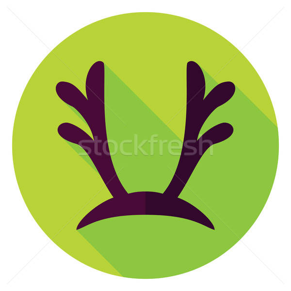 Flat Design Reindeer Antlers Circle Icon Stock photo © Anna_leni