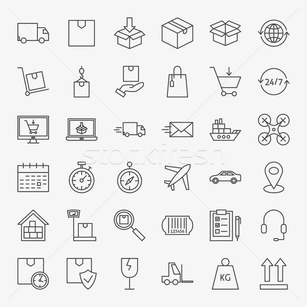 Delivery Line Icons Set Stock photo © Anna_leni