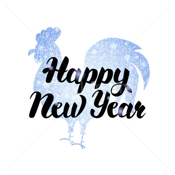 Silver New Year Rooster Poster Stock photo © Anna_leni