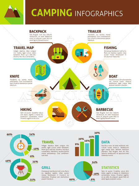 Camping Flat Infographics Stock photo © Anna_leni