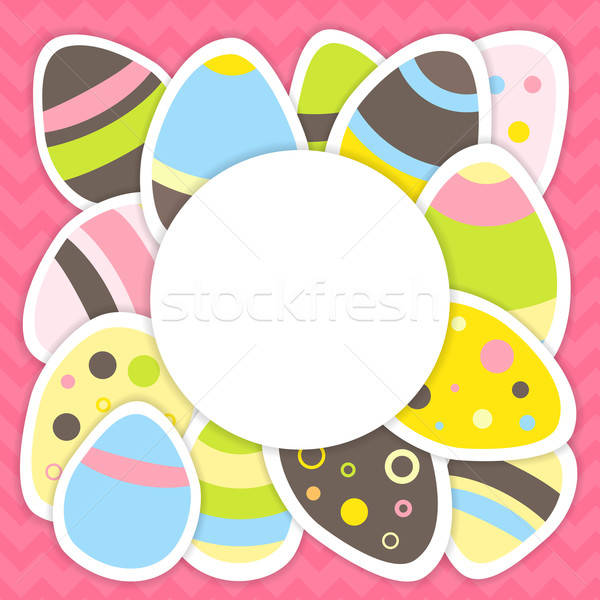 Easter eggs pattern on a pink Stock photo © Anna_leni