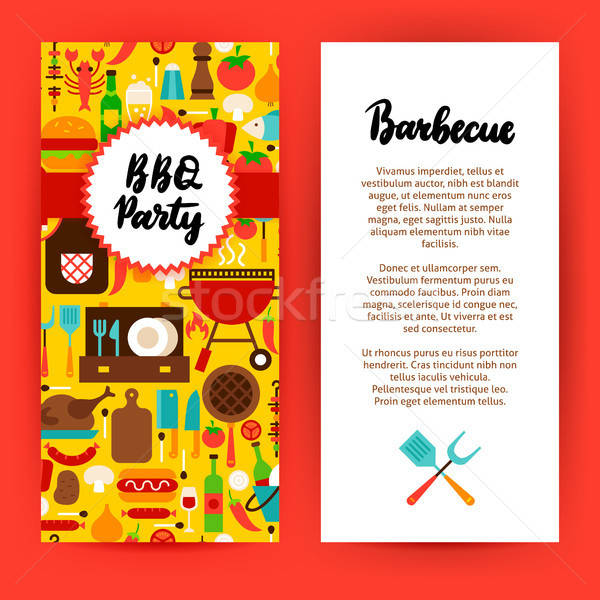 Bbq partij flyer ontwerp merk identiteit Stockfoto © Anna_leni