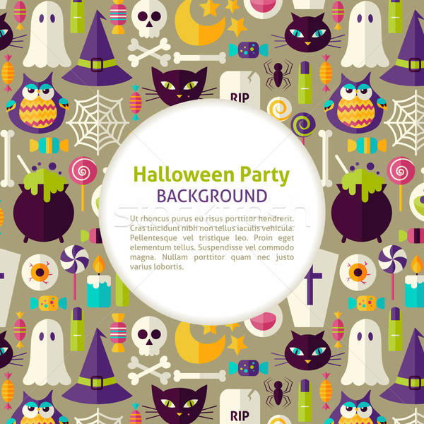 Flat Vector Pattern Halloween Party Background Stock photo © Anna_leni