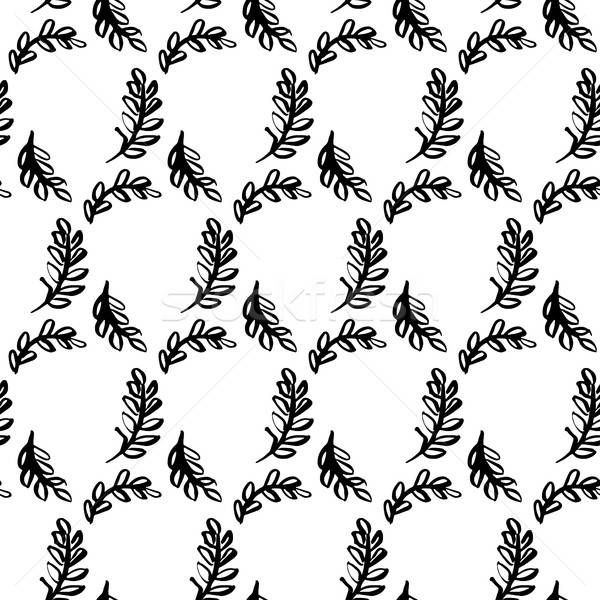 Spring Leaf Brush Seamless Pattern Stock photo © Anna_leni