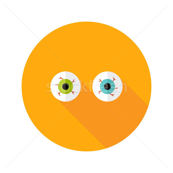 Stock photo: Halloween Eyeballs Flat Icon