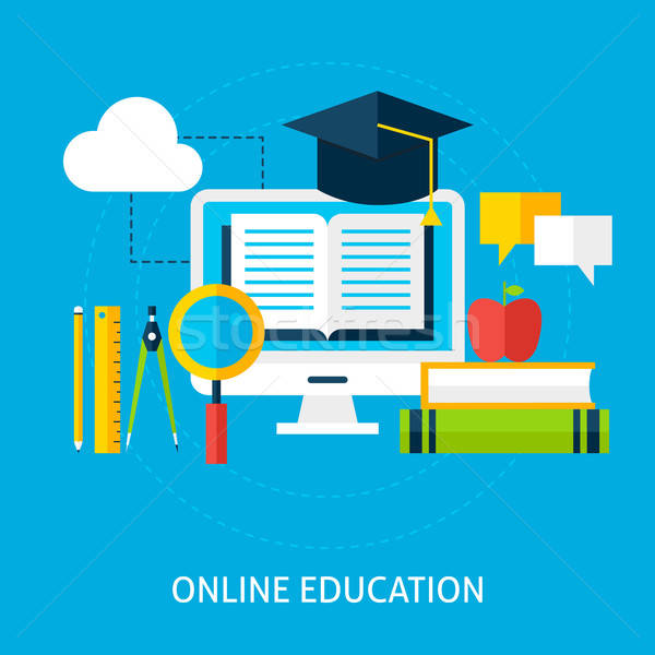 Online Education Flat Concept Stock photo © Anna_leni