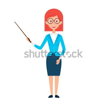 Woman Teacher with Glasses and Chalk Stock photo © Anna_leni