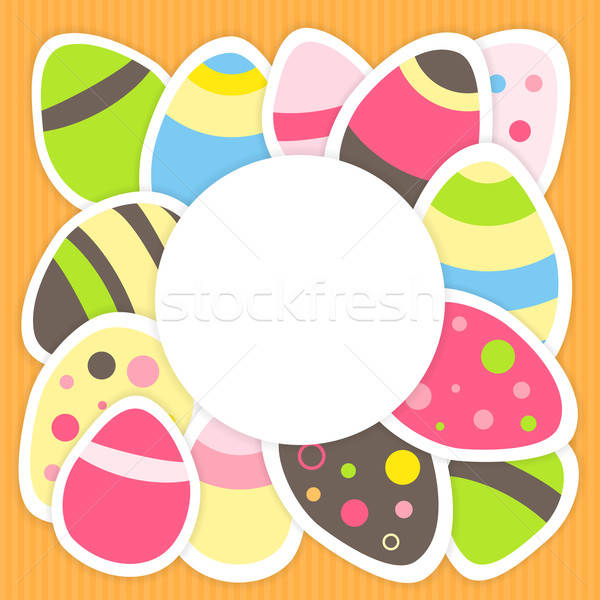 Easter eggs pattern on a orange Stock photo © Anna_leni