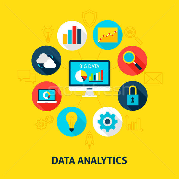Veri analitik veritabanı büyük infographics daire Stok fotoğraf © Anna_leni