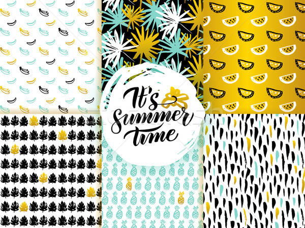 Summer Time Seamless Patterns Stock photo © Anna_leni
