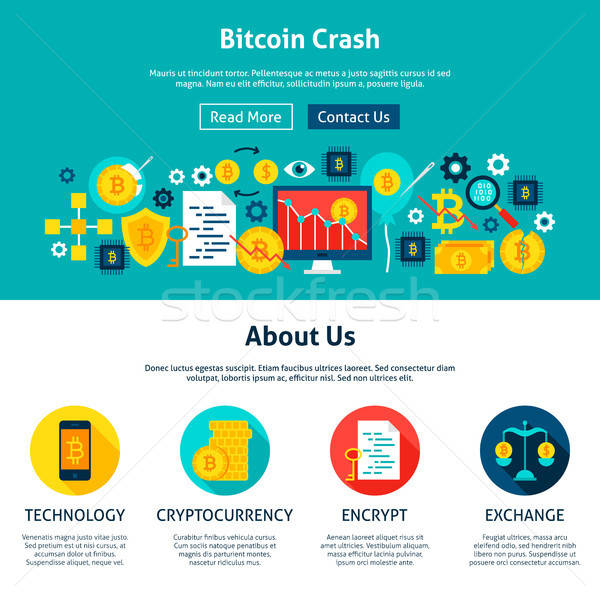 Bitcoin Crash Website Design Stock photo © Anna_leni