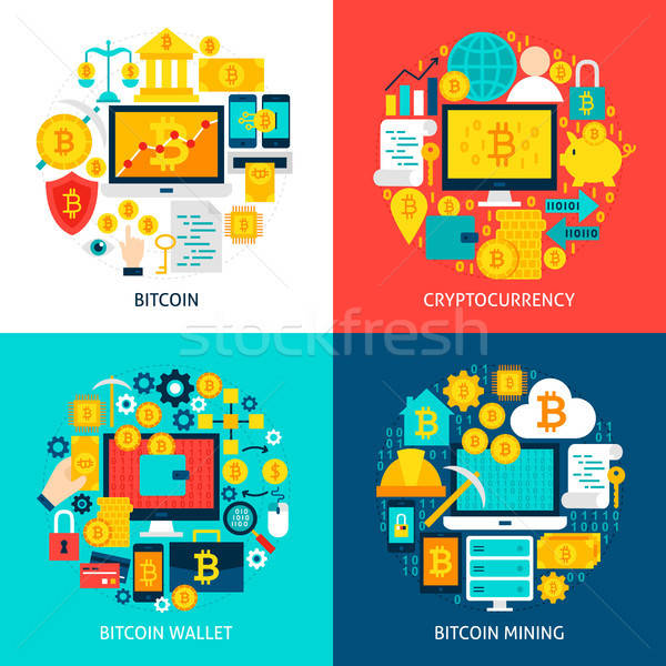 Bitcoin Flat Concepts Stock photo © Anna_leni