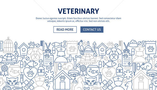 Veterinär- Banner Design line Web Arzt Stock foto © Anna_leni