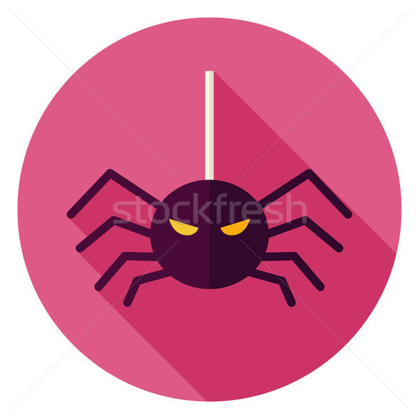 Păianjen agatat pictograma web proiect lung umbră Imagine de stoc © Anna_leni