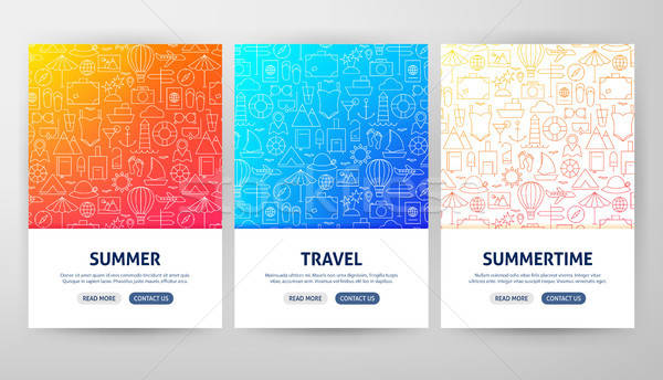 Sommer Reise Flyer Konzepte Gliederung Web Stock foto © Anna_leni