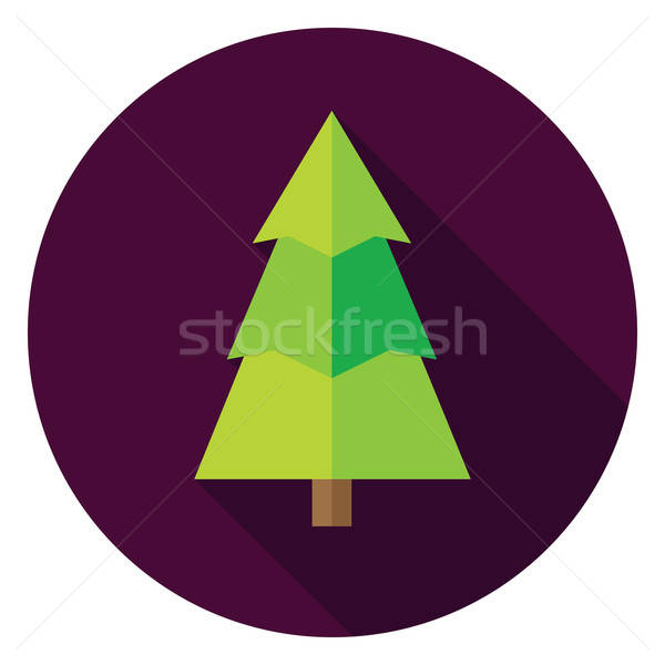 Сток-фото: дизайна · рождественская · елка · круга · икона · долго · тень