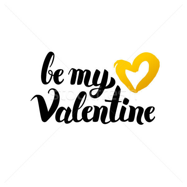 Stock photo: Be My Valentine Handwritten Lettering