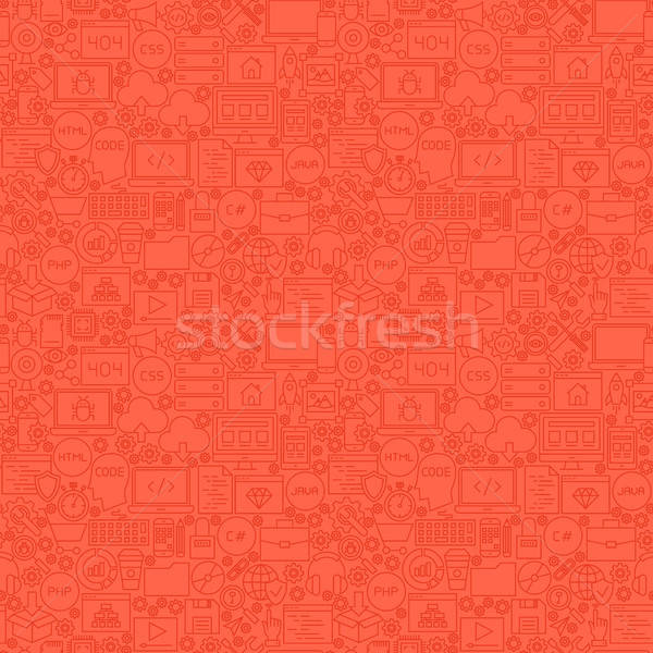 Rojo línea codificación azulejo Foto stock © Anna_leni