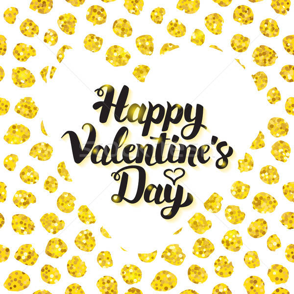 ストックフォト: 幸せ · バレンタインデー · 手描き · カード · 愛 · 挨拶