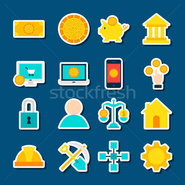 Stickers Cryptocurrency Stock photo © Anna_leni