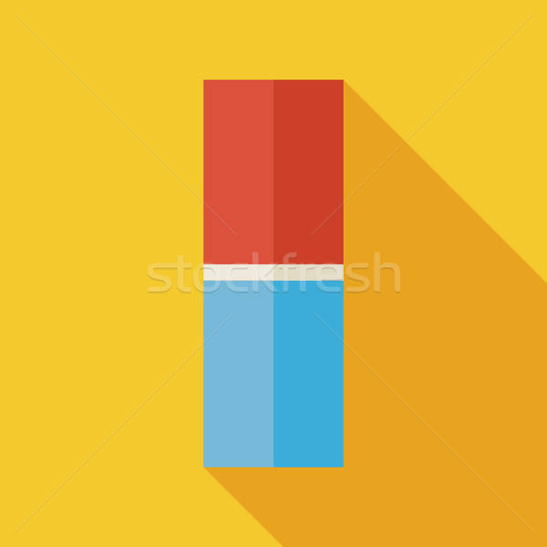 Flat Office Supply Eraser Illustration with long Shadow Stock photo © Anna_leni