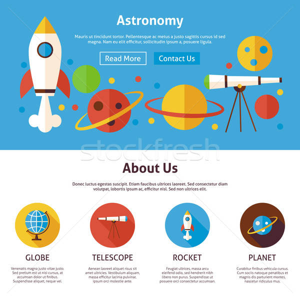 Astronomy Science Flat Web Design Template Stock photo © Anna_leni