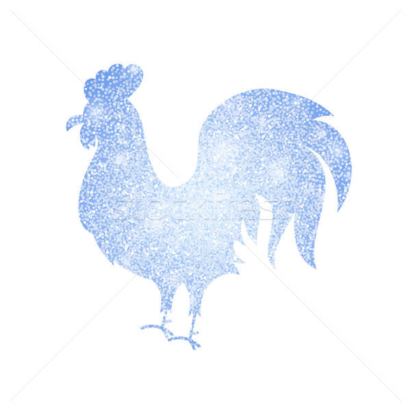 Frozen Silver Rooster Silhouette Stock photo © Anna_leni