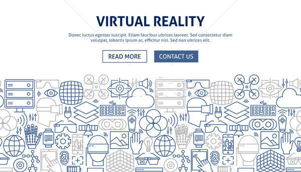 Сток-фото: виртуальный · реальность · баннер · дизайна · линия · веб