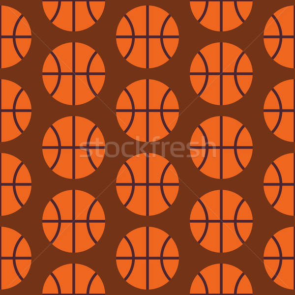 Flat Vector Seamless Sport and Activity Basketball Pattern Stock photo © Anna_leni