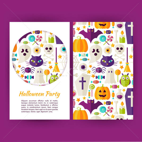 Stockfoto: Vector · halloween · partij · banners · ingesteld · sjabloon