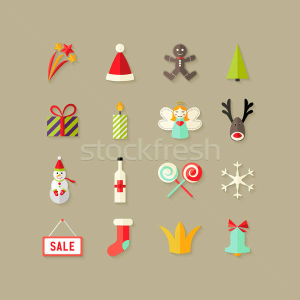 Christmas Flat Icons Set 3 Stock photo © Anna_leni