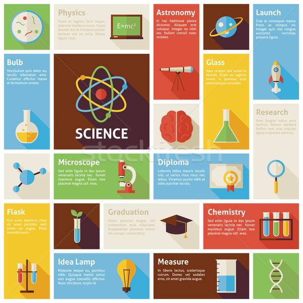 Flat Design Vector Icons Infographic Science and Education Conce Stock photo © Anna_leni