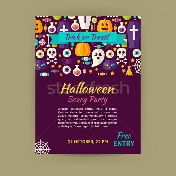 Halloween Urlaub Vektor Vorlage Banner Flyer Stock foto © Anna_leni