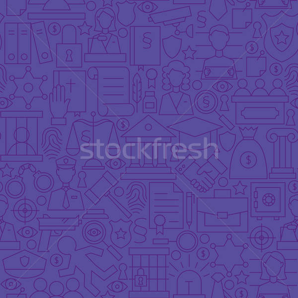 Thin Purple Attorney Lawyer and Justice Line Seamless Pattern Stock photo © Anna_leni
